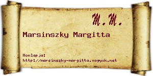 Marsinszky Margitta névjegykártya